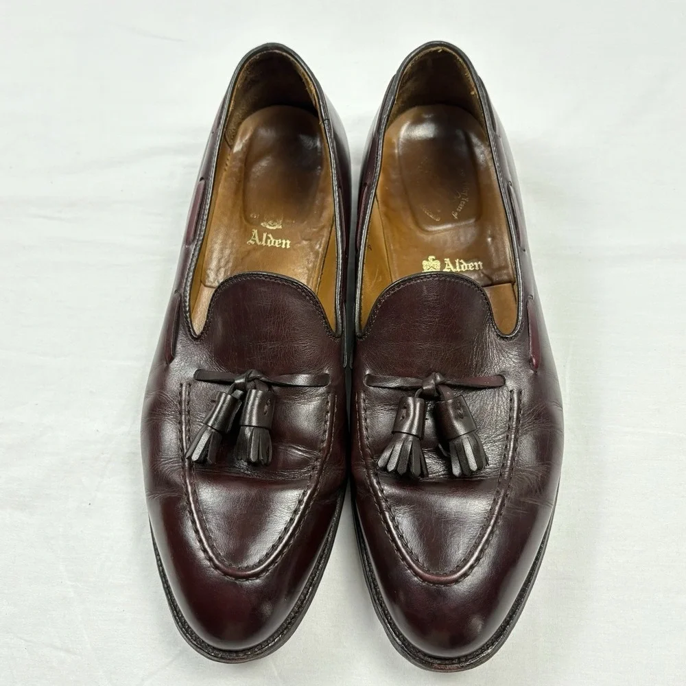 Alden Tassel Slip-On Loafers Burgundy Leather Sz 13 B/D Made in USA 663 EUC